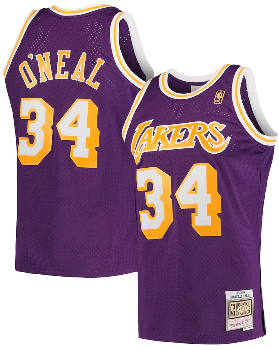 Mitchell and Ness LA Lakers Men's Mitchell & Ness 1996-97 Shaquille O'Neal  #34 Replica Swingman Jersey Royal