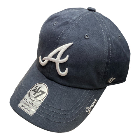 Women's Atlanta Braves '47 Brand Clean Up MLB Navy Adjustable Cap