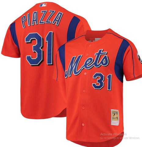 Mitchell & Ness New York Mets Mike Piazza Jersey - Orange