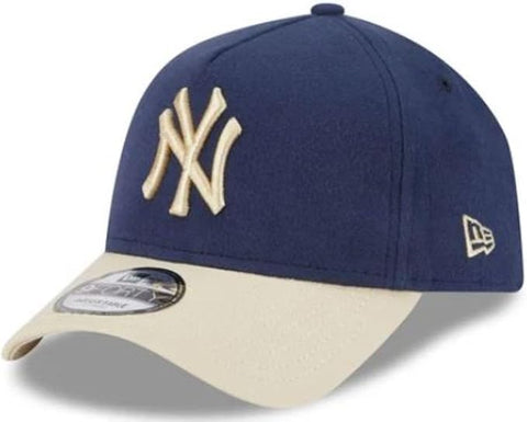 New Era 9FORTY A-Frame MLB New York Yankees Moleskin Crown Snapback Hat - Navy