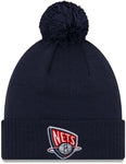 New Era NBA Brooklyn Nets 2021 City Series Cuffed Knit Hat with Pom - Navy