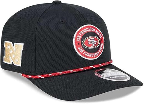 New Era NFL San Francisco 49ers 2024 Sideline 9SEVENTY Stretch-Snap Adjustable Hat - Black