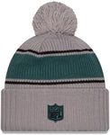 New Era NFL Philadelphia Eagles 2024 Cold Weather Sideline Sport Knit Pom Knit - Grey