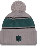 New Era NFL Philadelphia Eagles 2024 Cold Weather Sideline Sport Knit Pom Knit - Grey