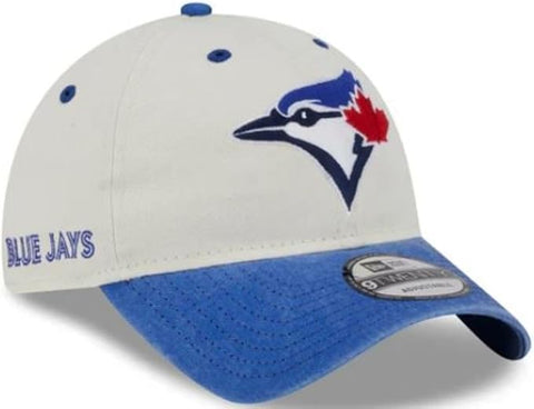 New Era 9TWENTY MLB Toronto Blue Jays Classic Sidescript Adjustable Hat - Cream