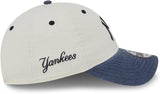 New Era 9TWENTY MLB New York Yankees Classic Sidescript Adjustable Hat - Cream