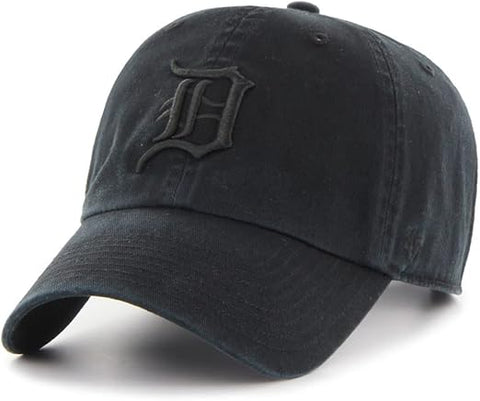 47 Detroit Tigers Black on Black Clean Up Adjustable Hat - One Size