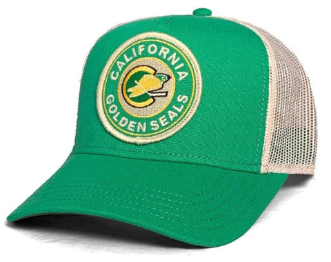 American Needle NHL California Golden Seals Vintage Valin Adjustable Snapback Hat - Green/Beige