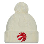 New Era NBA Toronto Raptors Cabled White Cuffed Knit Hat