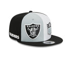 Men's New Era Gray/Black Las Vegas Raiders 2023 Sideline 9FIFTY Snapback Hat