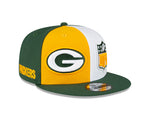 Men's New Era Gold/Green Green Bay Packers 2023 Sideline 9FIFTY Snapback Hat