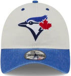 New Era 9TWENTY MLB Toronto Blue Jays Classic Sidescript Adjustable Hat - Cream