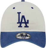 New Era 9TWENTY MLB Los Angeles Dodgers Classic Sidescript Adjustable Hat - Cream