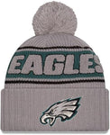 New Era NFL Philadelphia Eagles 2024 Cold Weather Sideline Sport Knit Pom Knit - Grey