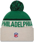 New Era NFL Philadelphia Eagles 2024 Sideline Cold Weather Historic Knit Beanie With - Green