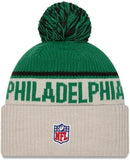 New Era NFL Philadelphia Eagles 2024 Sideline Cold Weather Historic Knit Beanie With - Green