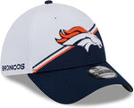 New Era Men's White/Navy Denver Broncos 2023 Sideline 39THIRTY Flex Hat