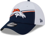 New Era Men's White/Navy Denver Broncos 2023 Sideline 39THIRTY Flex Hat