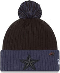 New Era NFL 2024 Dallas Cowboys Social Justice Inspire Change Knit Pom Knit - Black/Navy