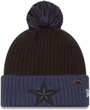 New Era NFL 2024 Dallas Cowboys Social Justice Inspire Change Knit Pom Knit - Black/Navy