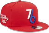 New Era 9FIFTY NBA Philadelphia 76ers City Edition Snapback Hat - Red