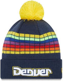 New Era NBA Denver Nuggets 2021 City Series Cuffed Knit Hat with Pom - Navy