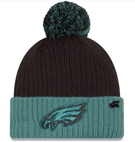 New Era NFL 2024 Philadelphia Eagles Social Justice Inspire Change Knit Pom Knit - Black/Green