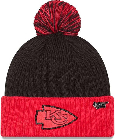 New Era NFL 2024 Kansas City Chiefs Social Justice Inspire Change Knit Pom Knit - Black/Red