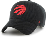 '47 Toronto Raptors Clean UP Black Thick Cord Adjustable Corduroy HAT