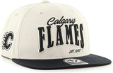 47 Brand Hat Calgary Flames Cream/Black Chandler Captain Snapback Hat