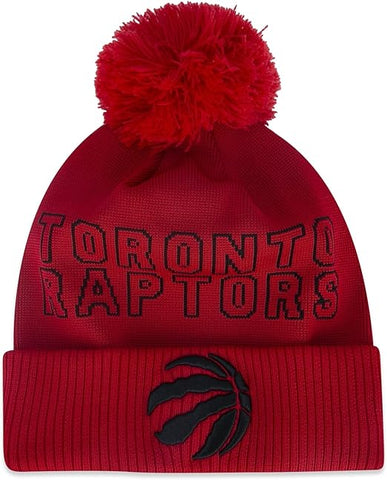 New Era NBA Toronto Raptors 2023 NBA Draft Cuffed Red Knit Hat with Pom