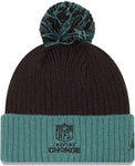 New Era NFL 2024 Philadelphia Eagles Social Justice Inspire Change Knit Pom Knit - Black/Green