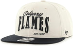 47 Brand Hat Calgary Flames Cream/Black Chandler Captain Snapback Hat