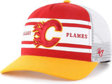 47 NHL Calgary Double Header Super Stripe Hitch RF Adjustable Snapback Hat - Red/Yellow