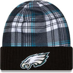 New Era Men's NFL Philadelphia Eagles Sideline Statement Cuffed Knit Hat- Black