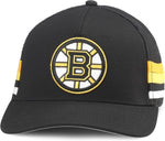 American Needle NHL Boston Bruins Hotfoot Stripes Mesh Back Snapback Hat - Black