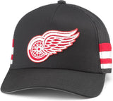 American Needle NHL Detroit Red Wings Hotfoot Stripes Mesh Back Snapback Hat - Black