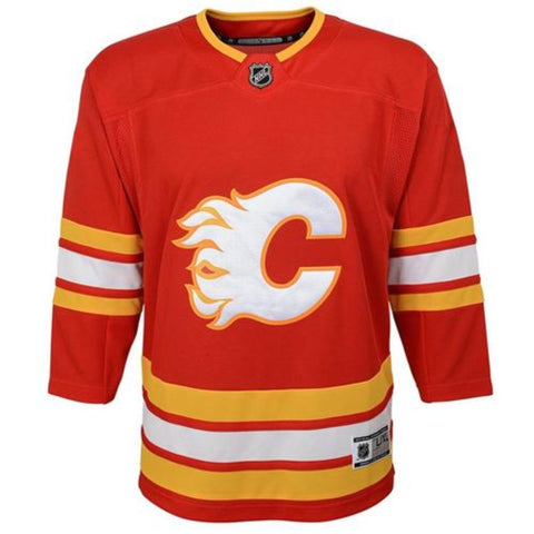 Fanatics - Youth Calgary Flames BLANK Retro Replica Jersey - Red/Orange