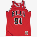 Mitchell & Ness Men's NBA Chicago Bulls Dennis Rodman 1997/98 Hardwood Classics Swingman Jersey - Red