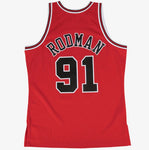 Mitchell & Ness Men's NBA Chicago Bulls Dennis Rodman 1997/98 Hardwood Classics Swingman Jersey - Red