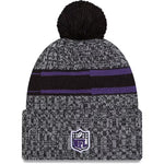 Baltimore Ravens New Era 2023 Sideline Cuffed Knit Hat With Pom - Black