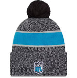 Carolina Panthers New Era 2023 Sideline Cuffed Knit Hat With Pom - Black