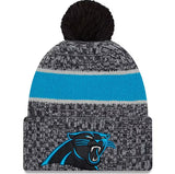 Carolina Panthers New Era 2023 Sideline Cuffed Knit Hat With Pom - Black