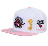 Men's Mitchell & Ness Toronto Raptors NBA Snapback Hat - White/Pink