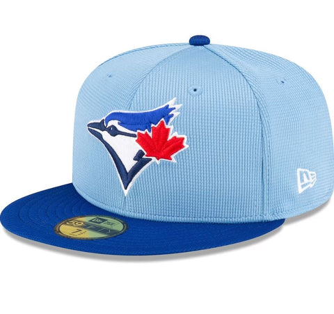 Men's New Era MLB Toronto Blue Jays 2024 Batting Practice On-Field 59FIFTY Fitted Hat - Powder Blue