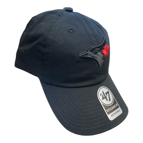 Toronto Blue Jays '47 Clean up Black on Black Red Leaf Adjustable Hat – The  Sports Collection