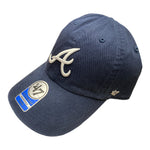 Kids Atlanta Braves '47 Brand Clean Up Navy Adjustable Cap