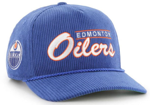 47 NHL Edmonton Oilers Double Header Corduroy Hitch Adjustable Snapback Hat - Blue