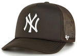 47 MLB New York Yankees Foam Front Mesh Trucker Snapback Hat - Brown