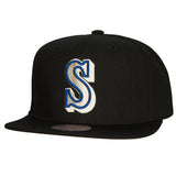 Seattle Mariners MLB Mitchell & Ness Team Classic Snapback Coop - Black